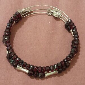 Alex and Ani Burgundy Beaded Bangle Bracelet Set RARE